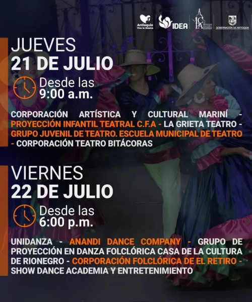 Antioquia vive la musica Jueves 21 y Viernes 22 de Julio